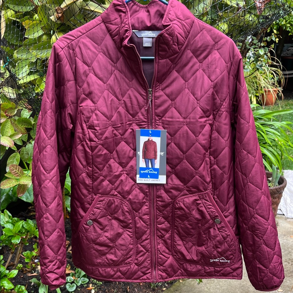 Eddie Bauer Maroon Quilted Jacket